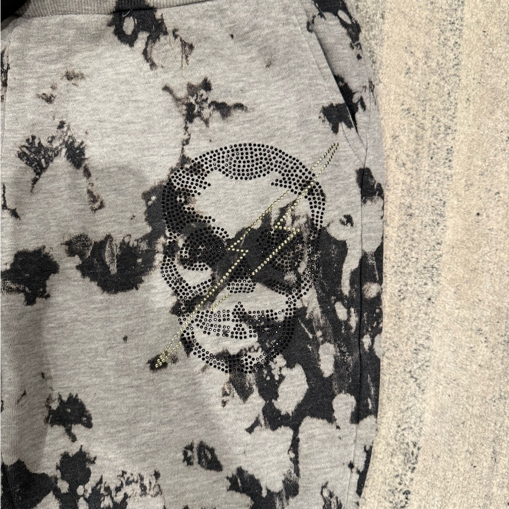 Vintage Havana Gray and Black Tie-Dye Sweats Set with Studded Skulls - Picture 3 of 3